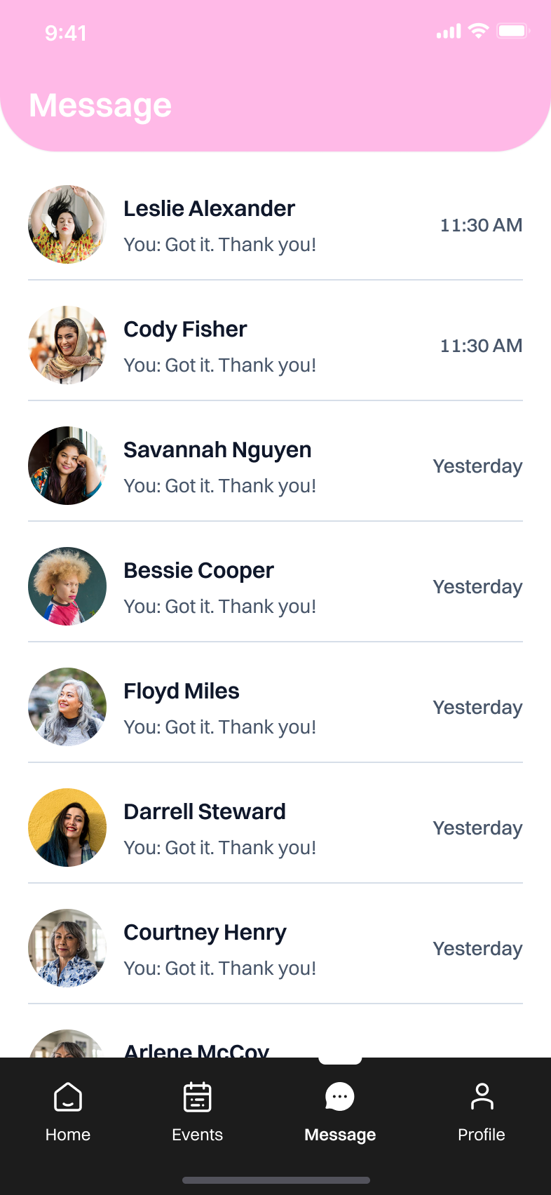 Écran de messagerie - Échange avec tes nouvelles amies
